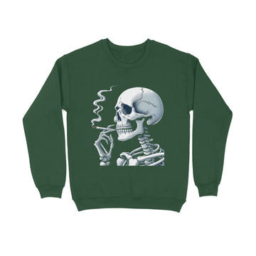 Cigarette-Clad Skull Sweatshirt